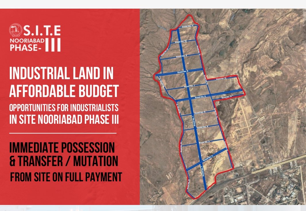 5-20 Acre Industrial Plots For Sale- SITE Nooriabad Phase III